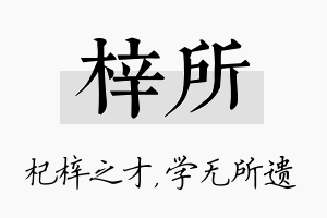 梓所名字的寓意及含义