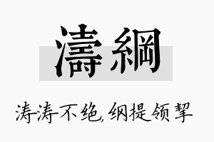 涛纲名字的寓意及含义