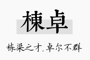 栋卓名字的寓意及含义