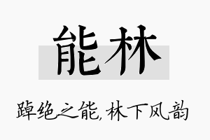 能林名字的寓意及含义