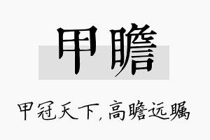 甲瞻名字的寓意及含义