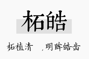 柘皓名字的寓意及含义