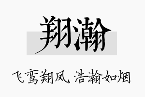 翔瀚名字的寓意及含义