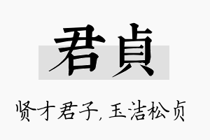 君贞名字的寓意及含义