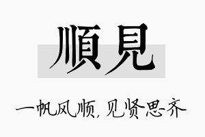 顺见名字的寓意及含义