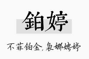 铂婷名字的寓意及含义