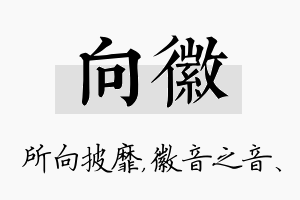 向徽名字的寓意及含义