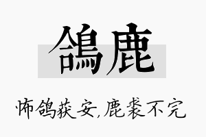 鸽鹿名字的寓意及含义