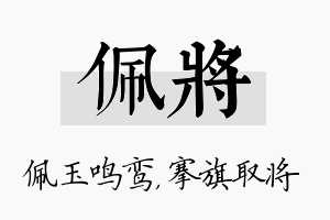 佩将名字的寓意及含义