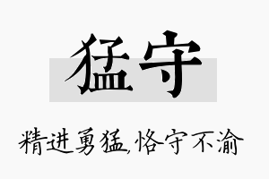 猛守名字的寓意及含义