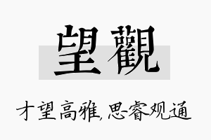 望观名字的寓意及含义