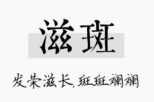 滋斑名字的寓意及含义