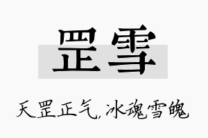 罡雪名字的寓意及含义