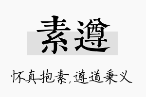 素遵名字的寓意及含义