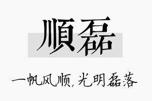 顺磊名字的寓意及含义