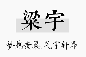 粱宇名字的寓意及含义