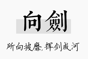 向剑名字的寓意及含义