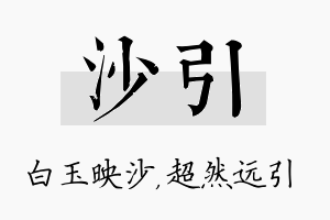 沙引名字的寓意及含义