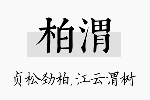 柏渭名字的寓意及含义