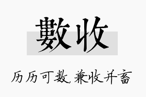 数收名字的寓意及含义