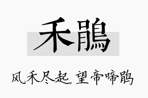 禾鹃名字的寓意及含义