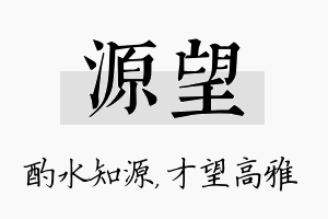 源望名字的寓意及含义