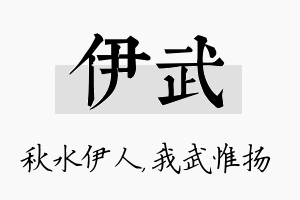 伊武名字的寓意及含义