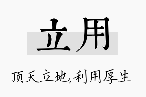 立用名字的寓意及含义