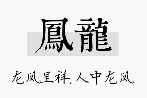 凤龙名字的寓意及含义