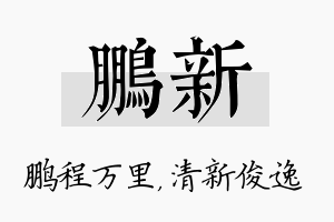 鹏新名字的寓意及含义