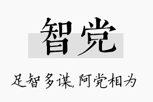 智党名字的寓意及含义