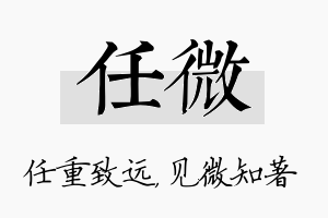 任微名字的寓意及含义