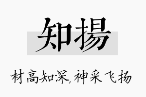 知扬名字的寓意及含义