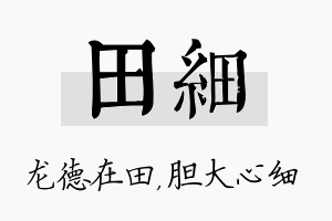 田细名字的寓意及含义