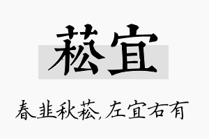 菘宜名字的寓意及含义