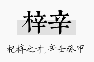 梓辛名字的寓意及含义