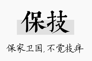 保技名字的寓意及含义