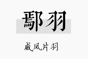 鄢羽名字的寓意及含义