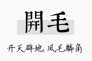 开毛名字的寓意及含义