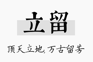 立留名字的寓意及含义