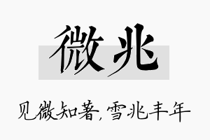 微兆名字的寓意及含义