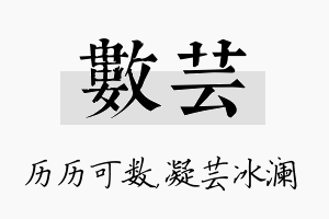 数芸名字的寓意及含义