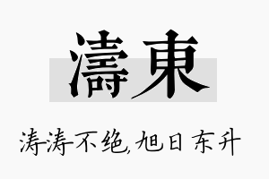 涛东名字的寓意及含义