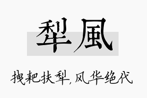 犁风名字的寓意及含义