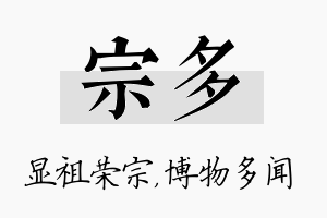 宗多名字的寓意及含义