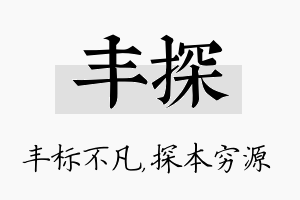 丰探名字的寓意及含义