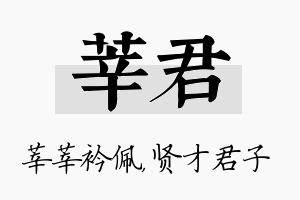 莘君名字的寓意及含义