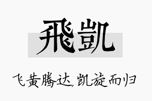 飞凯名字的寓意及含义