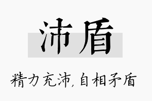 沛盾名字的寓意及含义