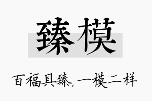 臻模名字的寓意及含义